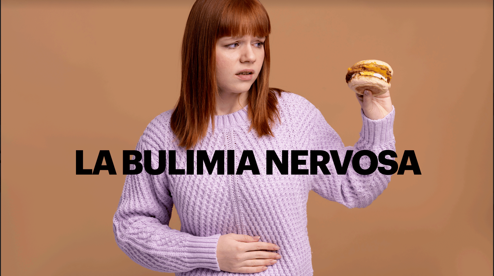 Ragazza con panino bulimia