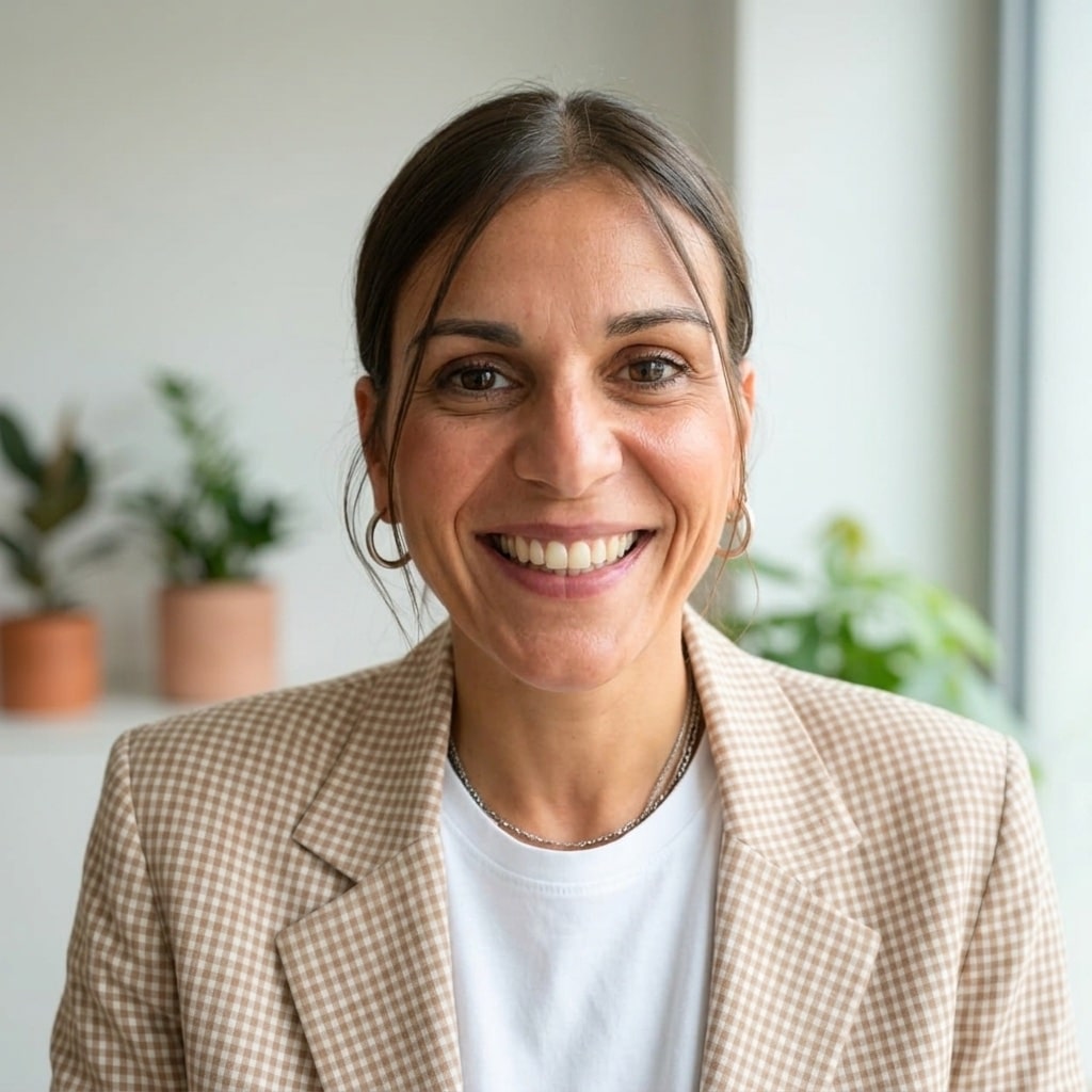 foto della professionista in primo piano molto sorridente